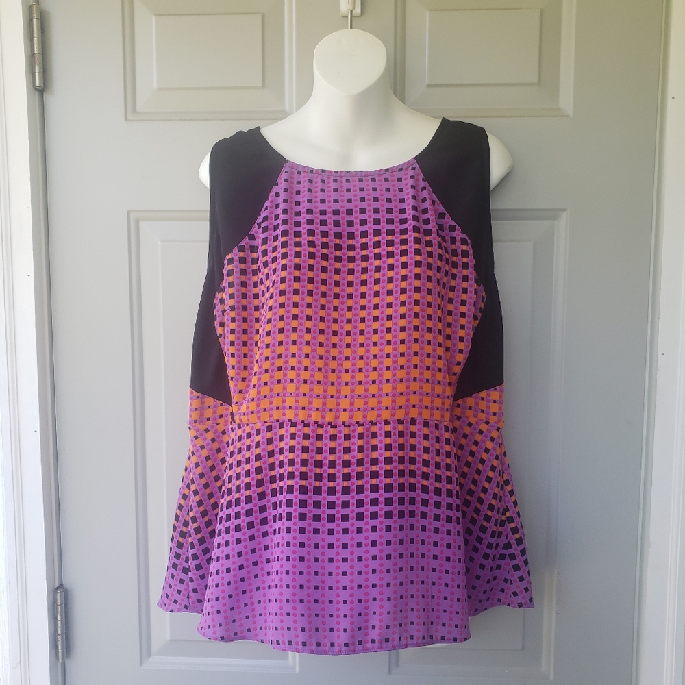 Lane Bryant Multicolor Peplum Top